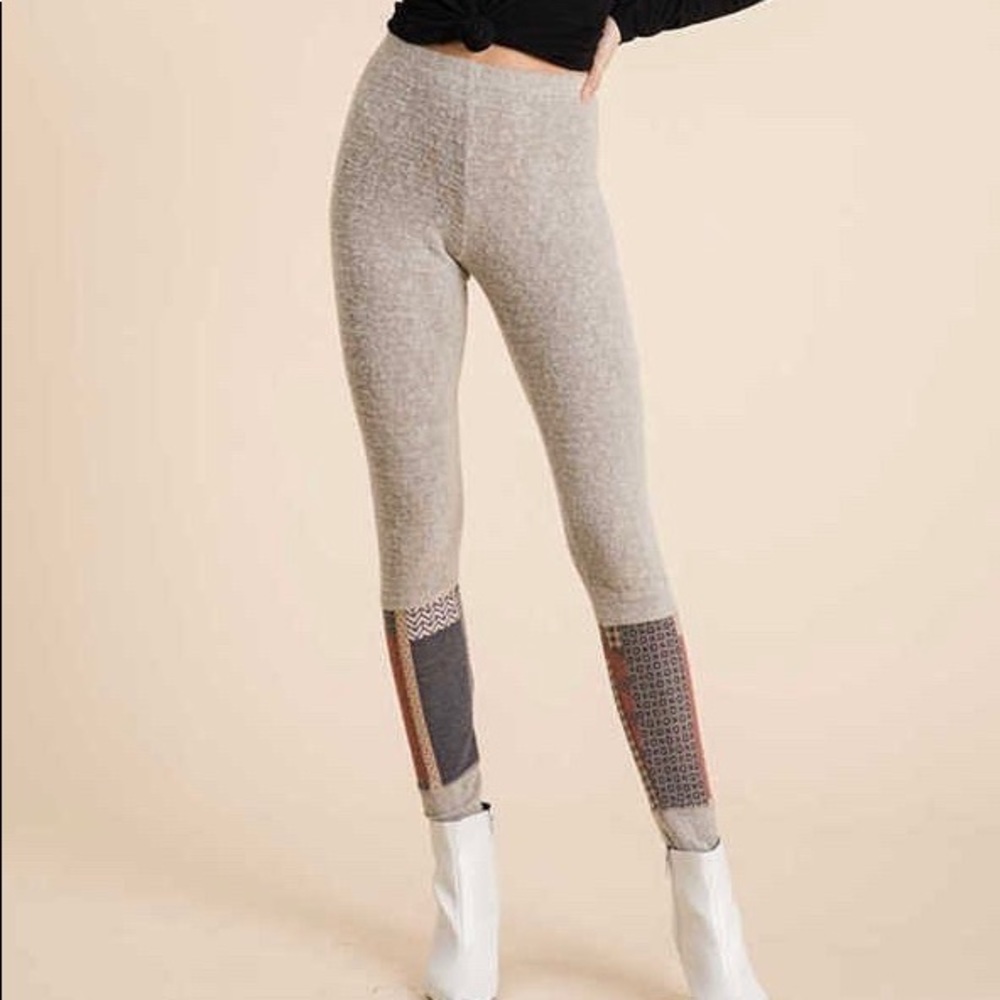 SOFT FUZZY LEGGINGS WITH PATCH DETAILS - Picture 8 of 12